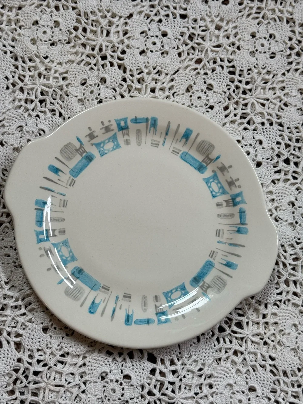 Vintage Royal China Blue Heaven 10” Serving Plate Atomic MCM USA